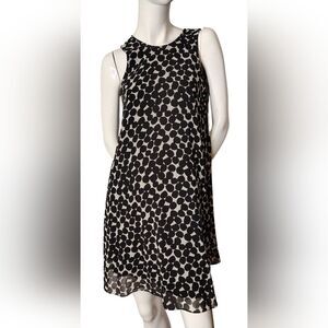 Calvin Klein Black & White Sleeveless Patterned Mini Dress Holiday Party Sz 2